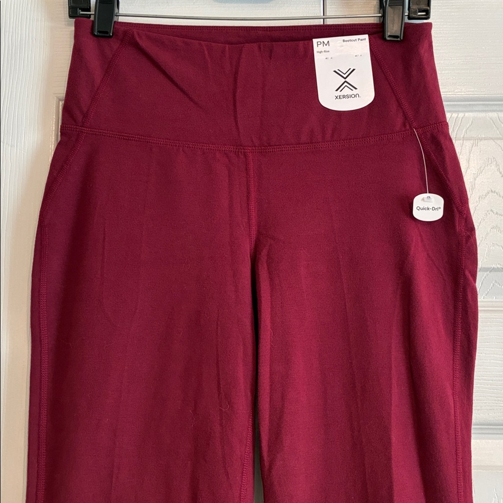 Xersion Burgundy Flare Women's Pants - Picture 3 of 11